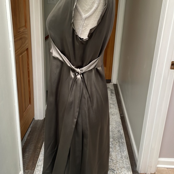 Mason silk dress with pockets! Dark olive/silver - Picture 3 of 6